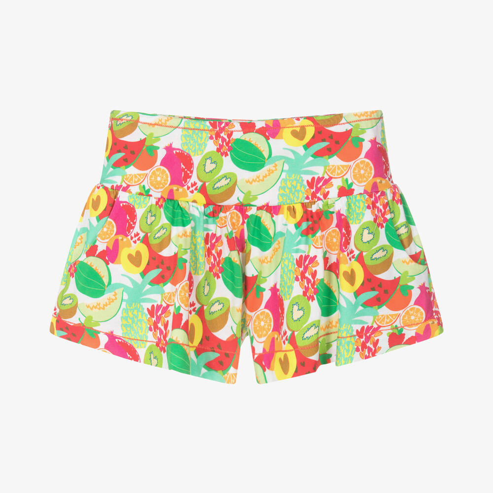 Agatha Ruiz de la Prada-Girls White & Green Cotton Fruit Shorts | Childrensalon Outlet