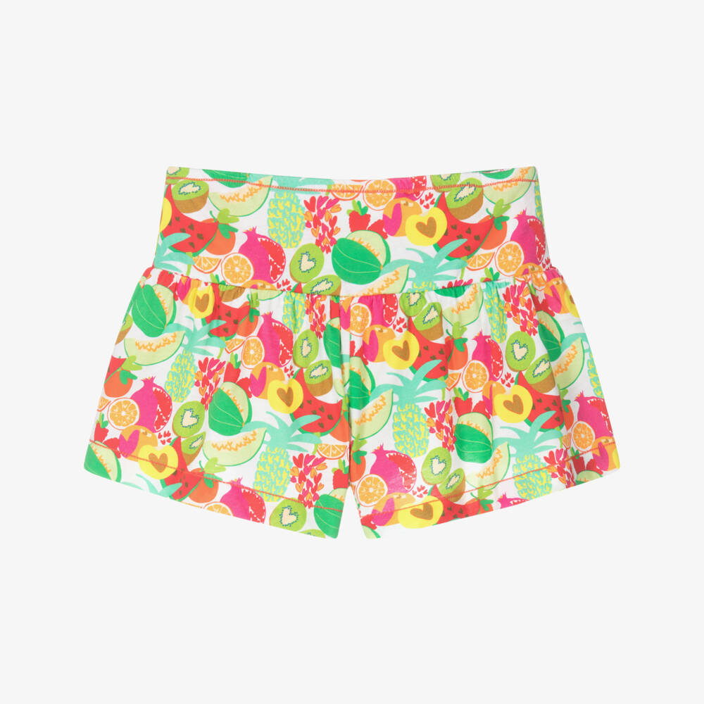 Agatha Ruiz de la Prada-Girls White & Green Cotton Fruit Shorts | Childrensalon Outlet