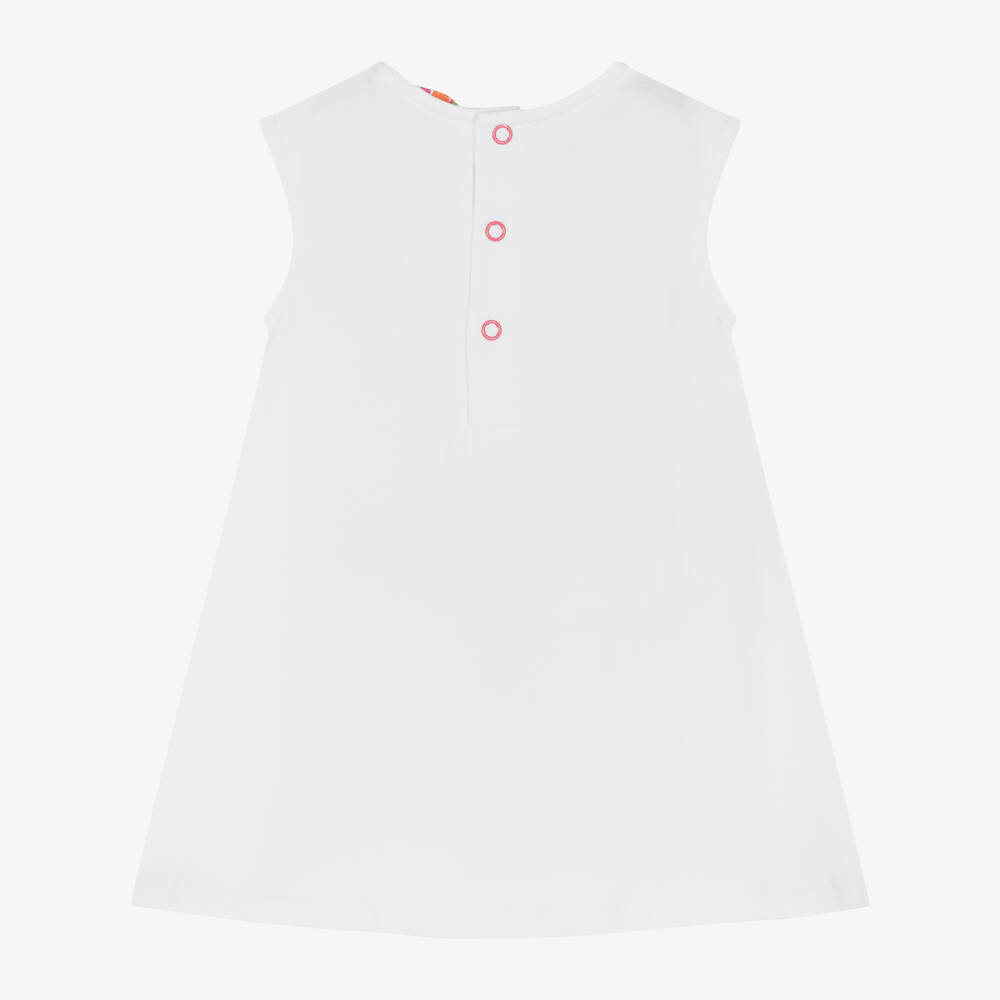Agatha Ruiz de la Prada-فستان قطن جيرسي لون أبيض | Childrensalon Outlet
