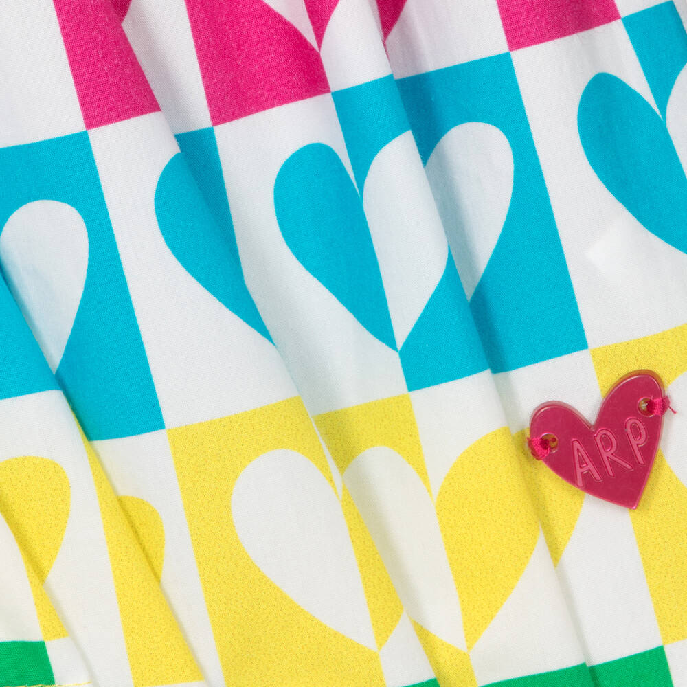 Agatha Ruiz de la Prada-Бело-розовое хлопковое платье | Childrensalon Outlet