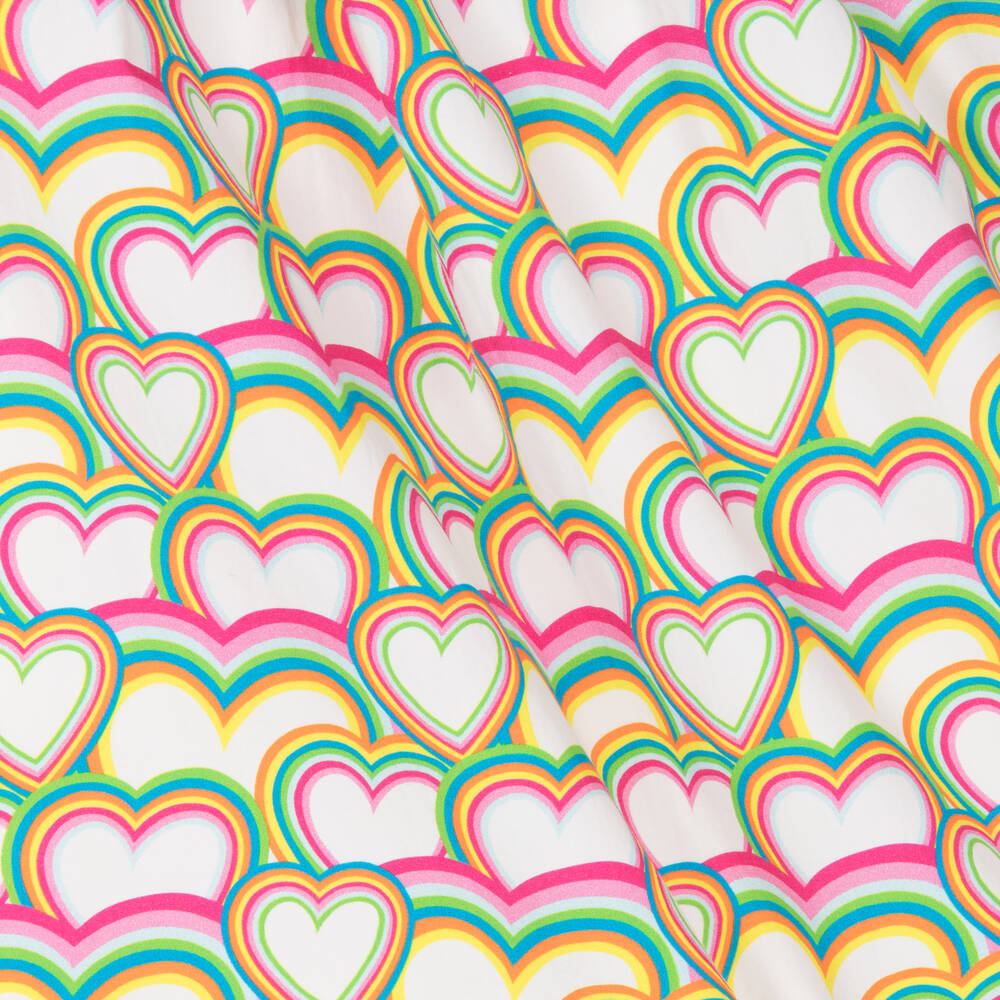 Agatha Ruiz de la Prada-Girls White & Pink Cotton Heart Dress | Childrensalon Outlet