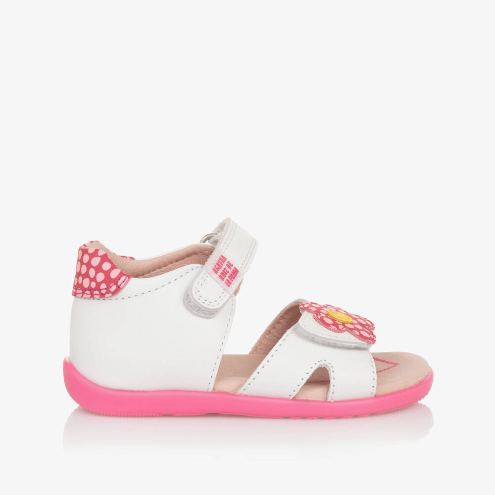Agatha Ruiz de la Prada-Girls White & Pink Floral Sandals | Childrensalon Outlet