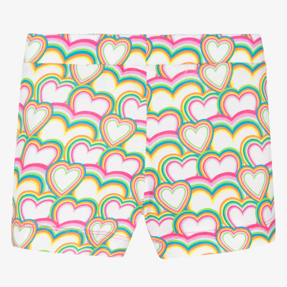 Agatha Ruiz de la Prada-Girls White & Pink Heart Cotton Shorts | Childrensalon Outlet