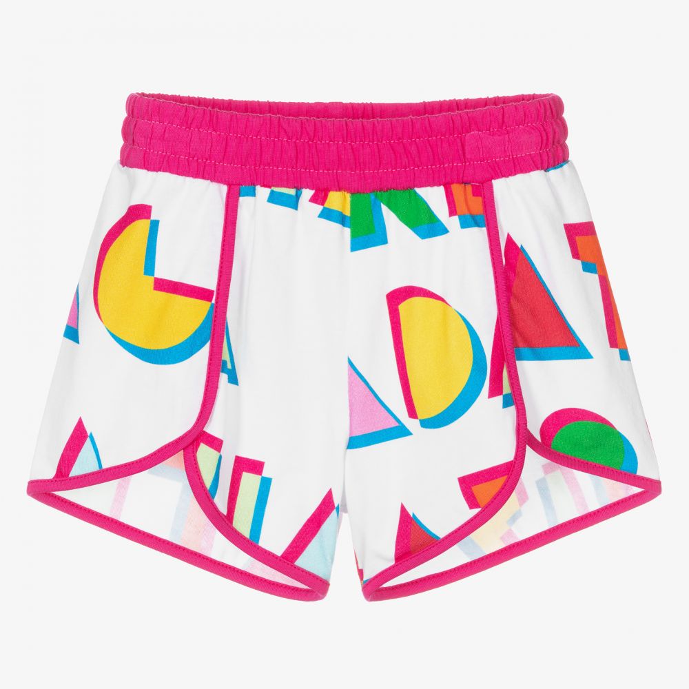 Agatha Ruiz de la Prada-Girls White & Pink Logo Shorts | Childrensalon Outlet