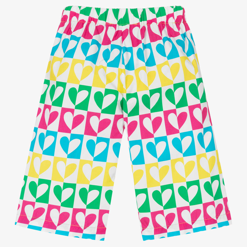 Agatha Ruiz de la Prada-Широкие бело-розовые брюки | Childrensalon Outlet