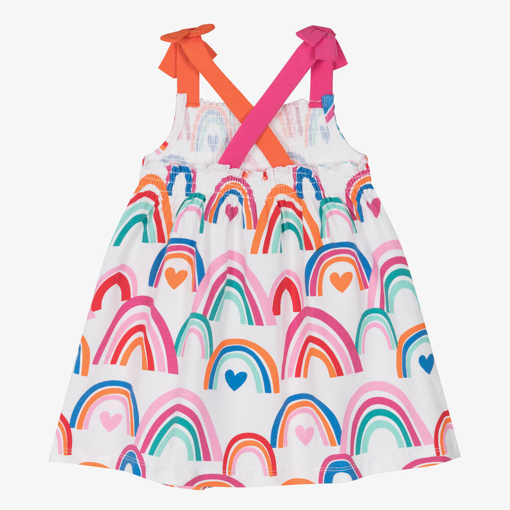 Agatha Ruiz de la Prada-Girls White Rainbow Print Cotton Sun Dress | Childrensalon Outlet