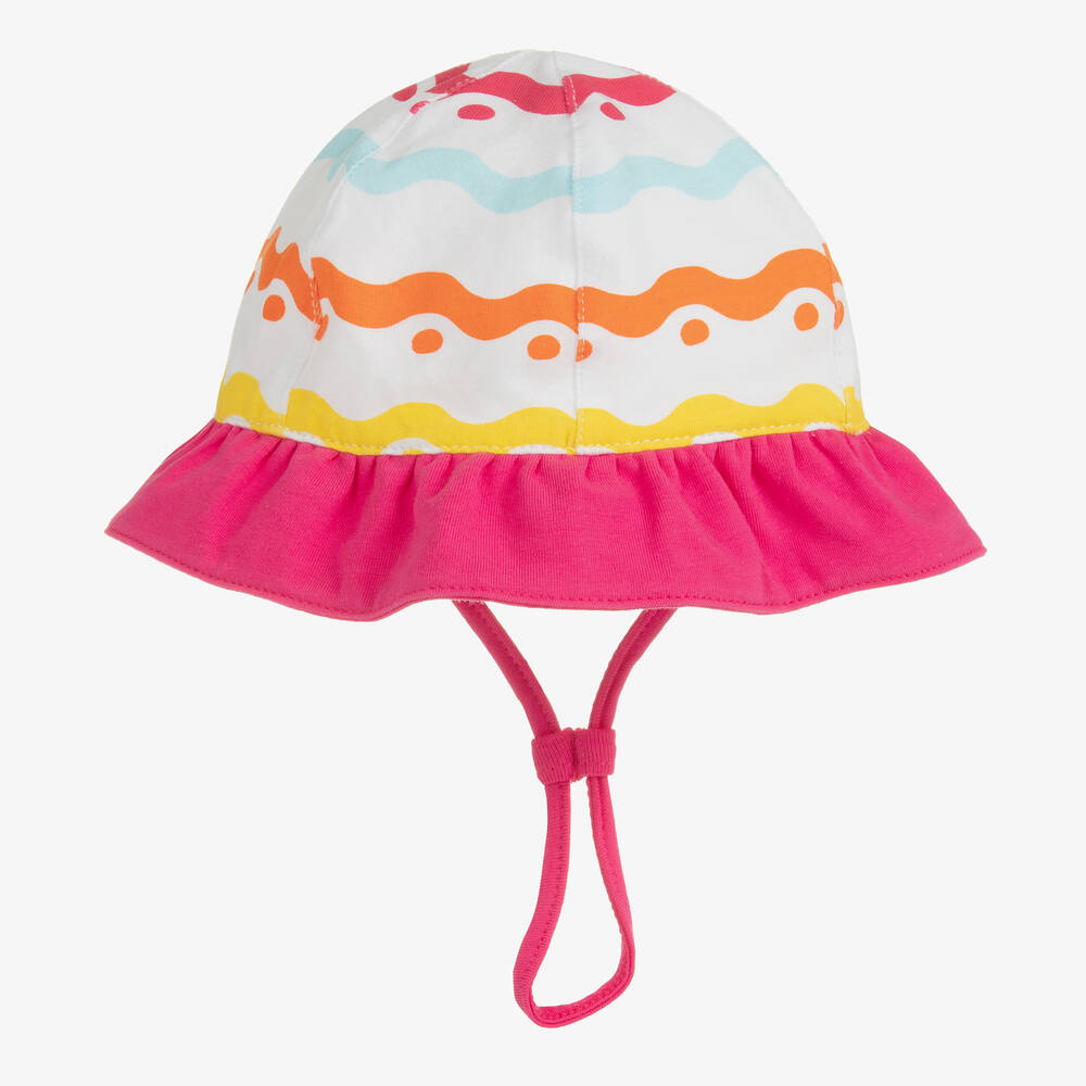 Agatha Ruiz de la Prada-Girls White Squiggle Print Cotton Sun Hat | Childrensalon Outlet