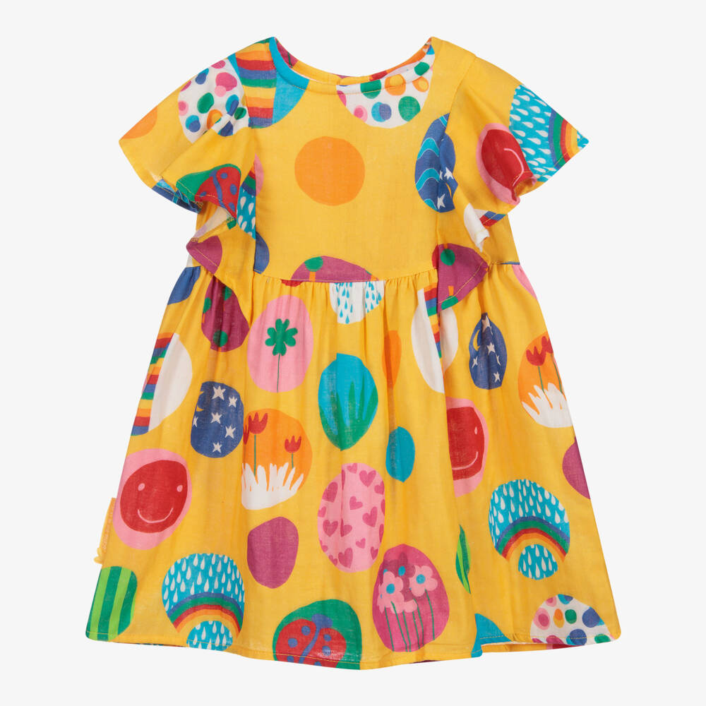 Agatha Ruiz de la Prada-Girls Yellow Cotton Dress | Childrensalon Outlet