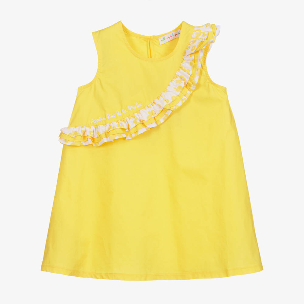 Agatha Ruiz de la Prada-Girls Yellow Cotton Dress | Childrensalon Outlet