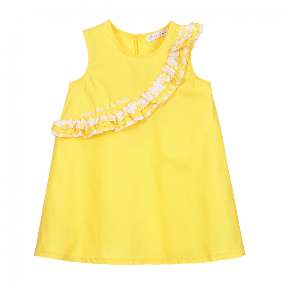 Agatha Ruiz de la Prada - Girls Yellow Cotton Dress | Childrensalon