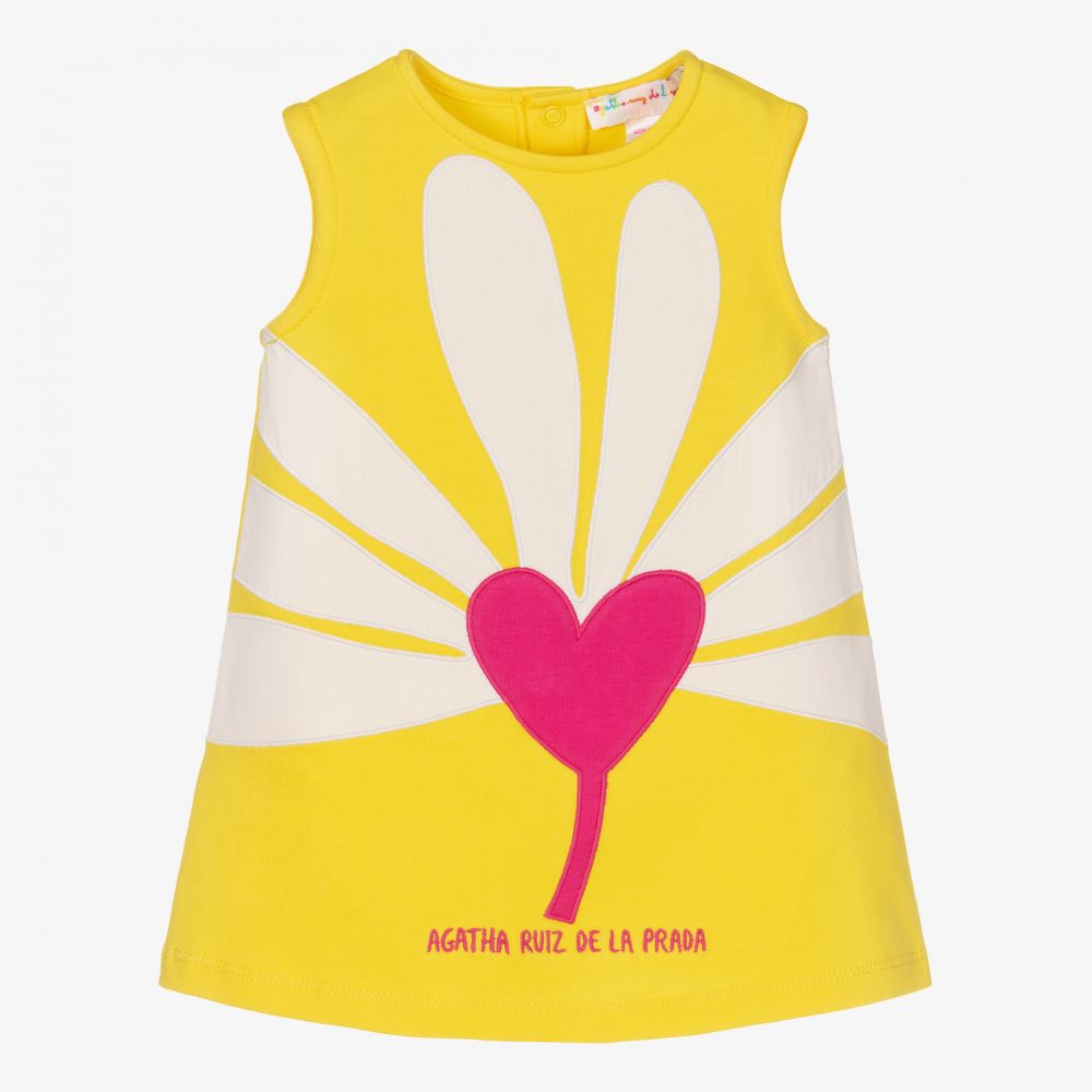Agatha Ruiz de la Prada - Girls Yellow Cotton Dress Set | Childrensalon