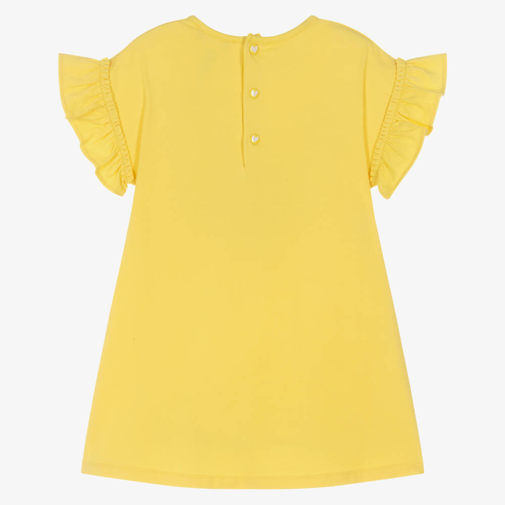 Agatha Ruiz de la Prada-Girls Yellow Cotton Jersey Love Daisy Dress | Childrensalon Outlet