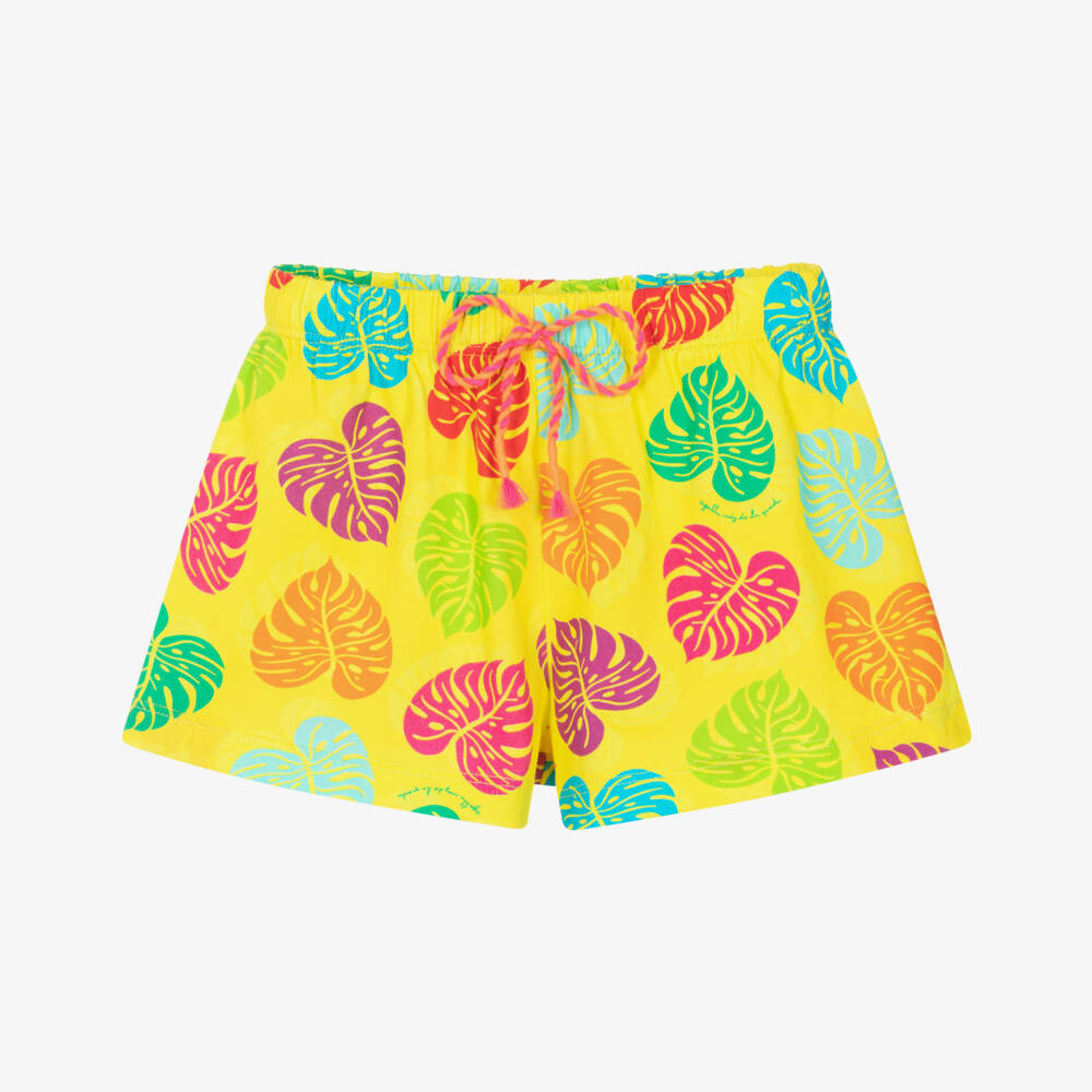 Agatha Ruiz de la Prada-Шорты с пальмовым принтом желтые для девочек | Childrensalon Outlet