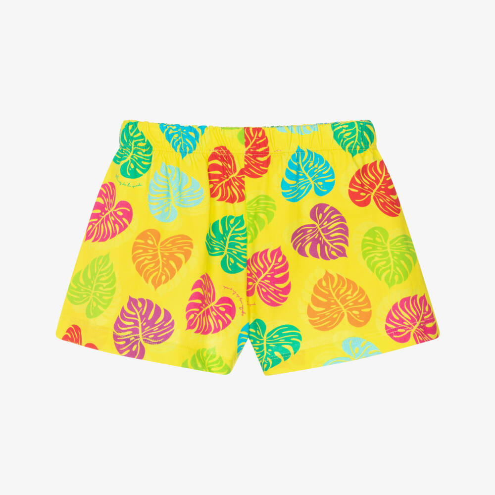 Agatha Ruiz de la Prada-Шорты с пальмовым принтом желтые для девочек | Childrensalon Outlet