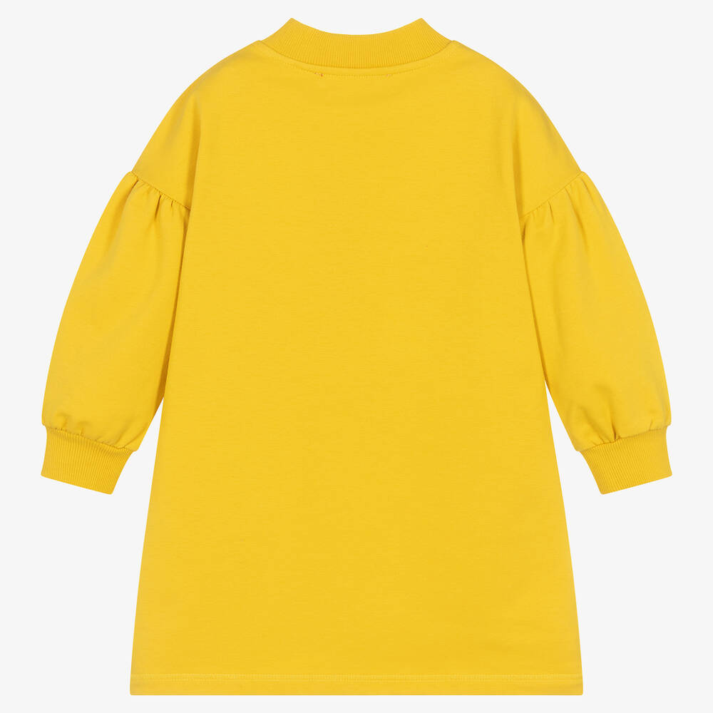 Agatha Ruiz de la Prada Girls Yellow Cotton Sweatshirt Dress