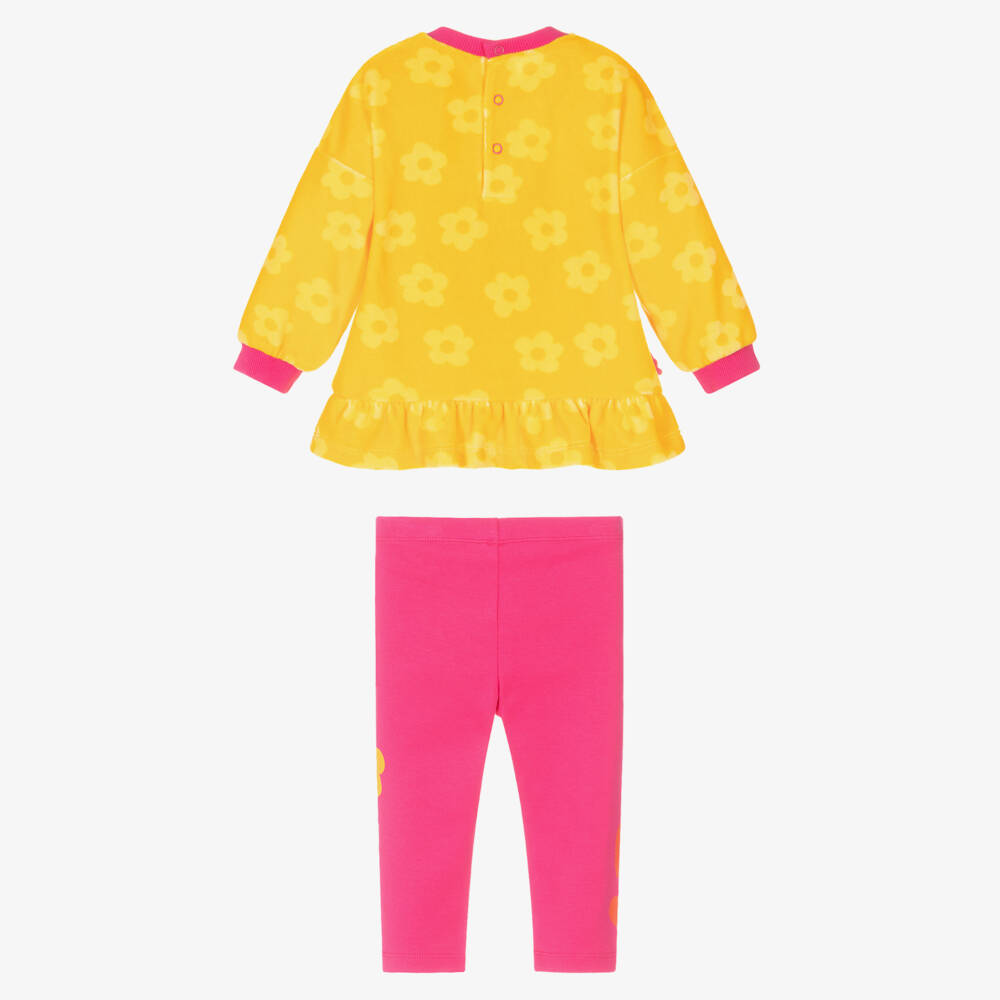 Agatha Ruiz de la Prada-Girls Yellow & Pink Flower Leggings Set | Childrensalon Outlet