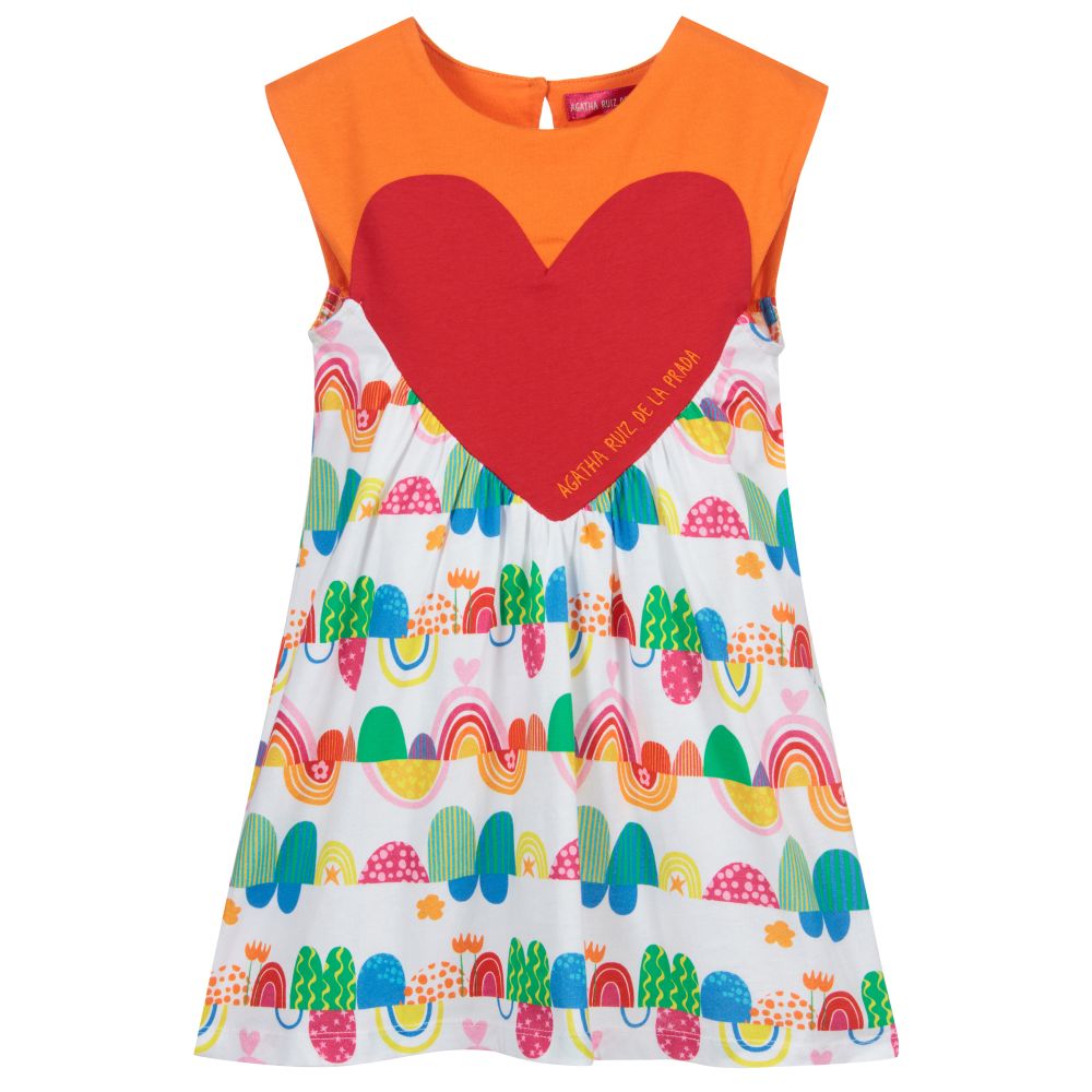 Agatha Ruiz de la Prada-Orange Cactus Heart Dress | Childrensalon Outlet