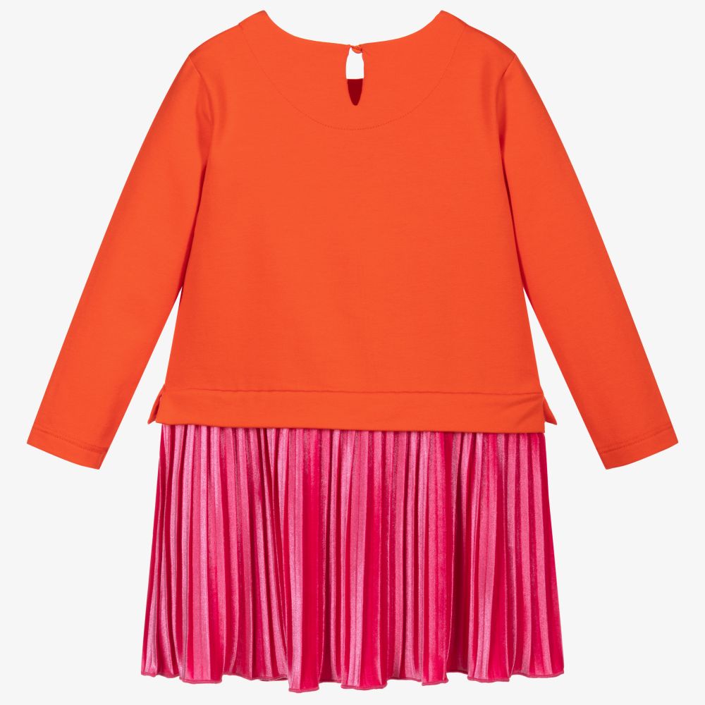 Agatha Ruiz de la Prada-Оранжевое хлопковое платье с радугой | Childrensalon Outlet