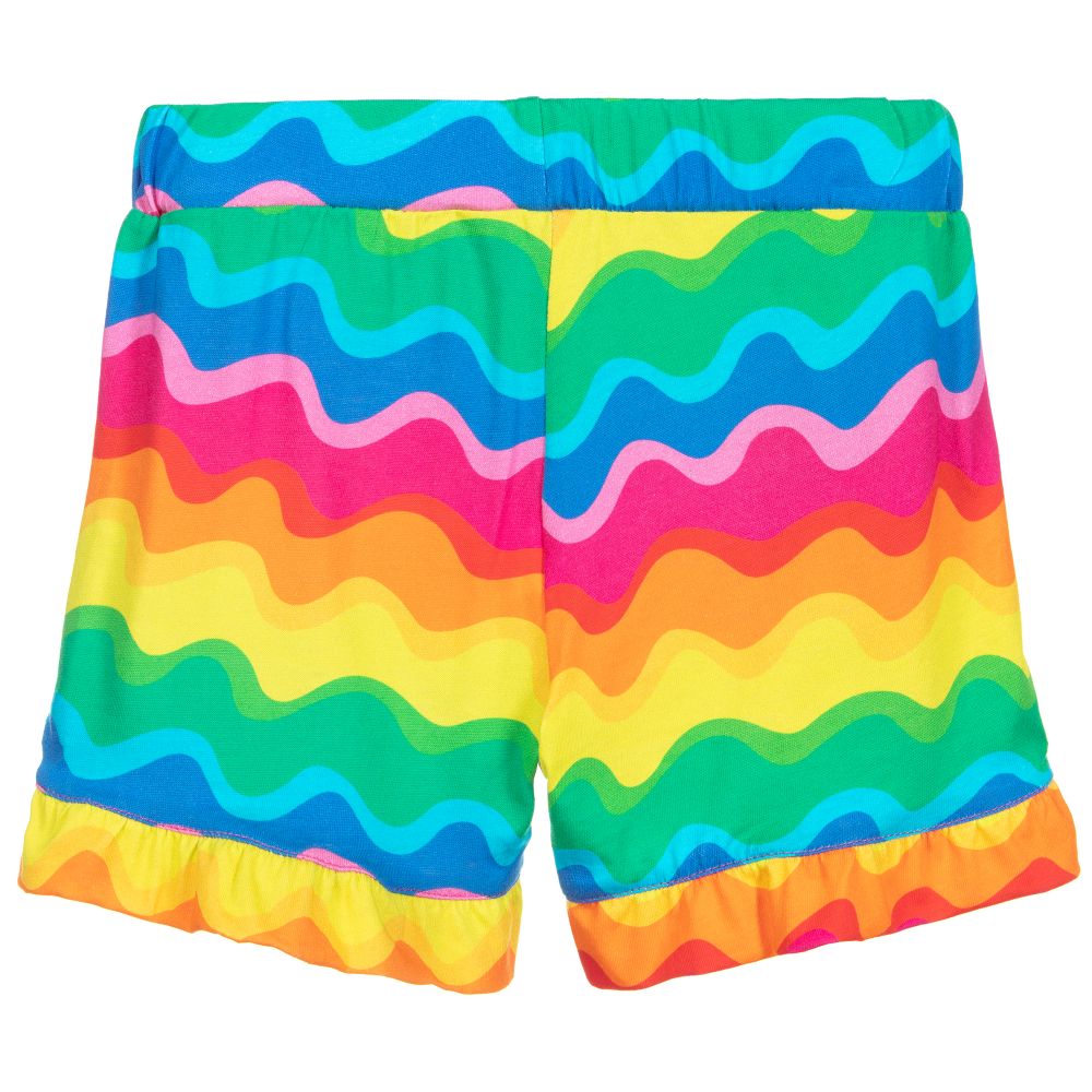 Agatha Ruiz de la Prada-شورت قطن جيرسي مخطط زهري وأزرق للبنات | Childrensalon Outlet