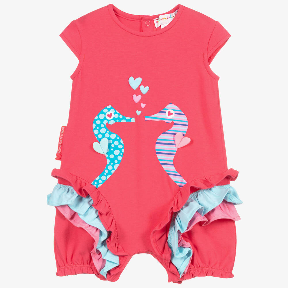 Agatha Ruiz de la Prada-Pink Cotton Baby Shortie | Childrensalon Outlet