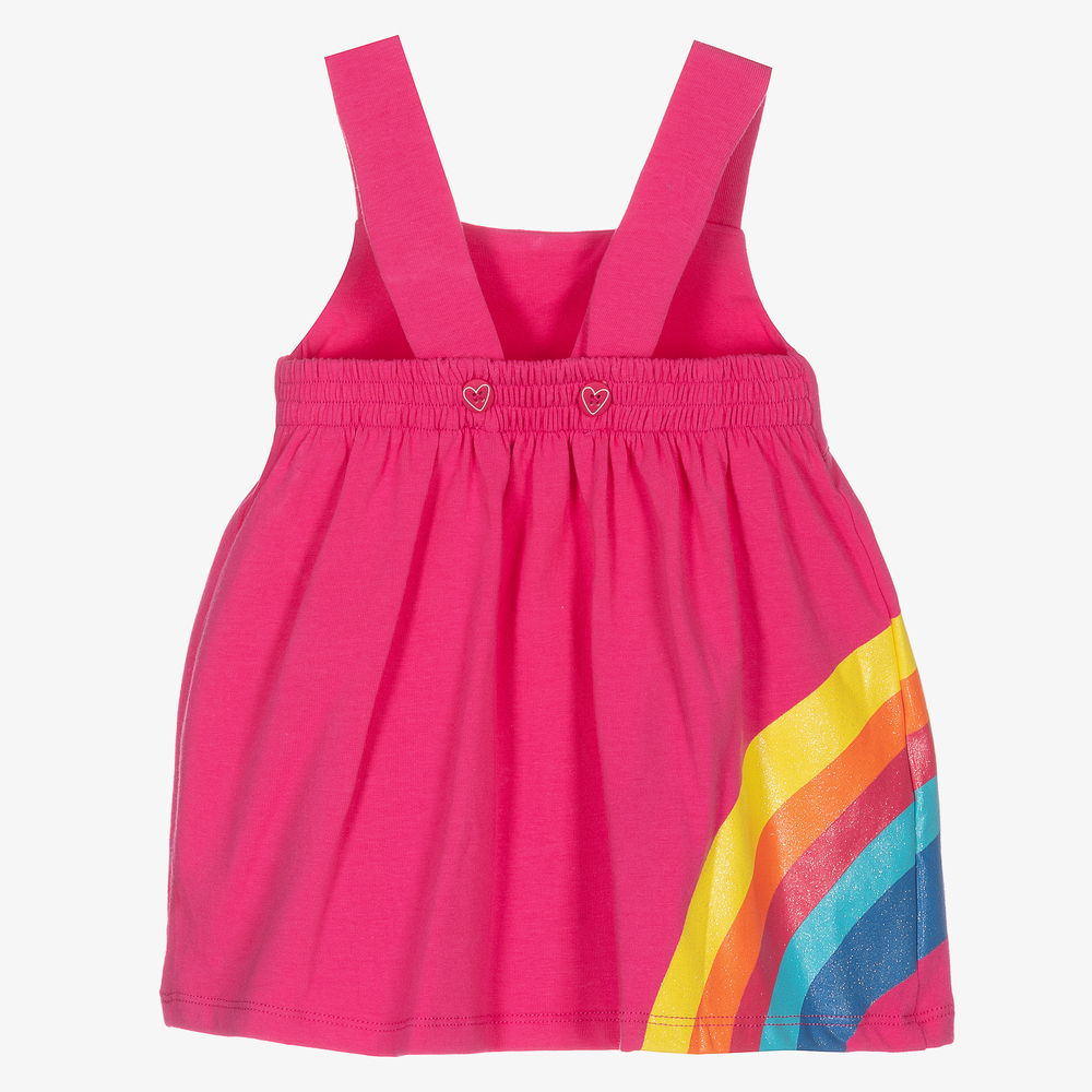 Agatha Ruiz de la Prada-Pink Cotton Rainbow Dress  | Childrensalon Outlet