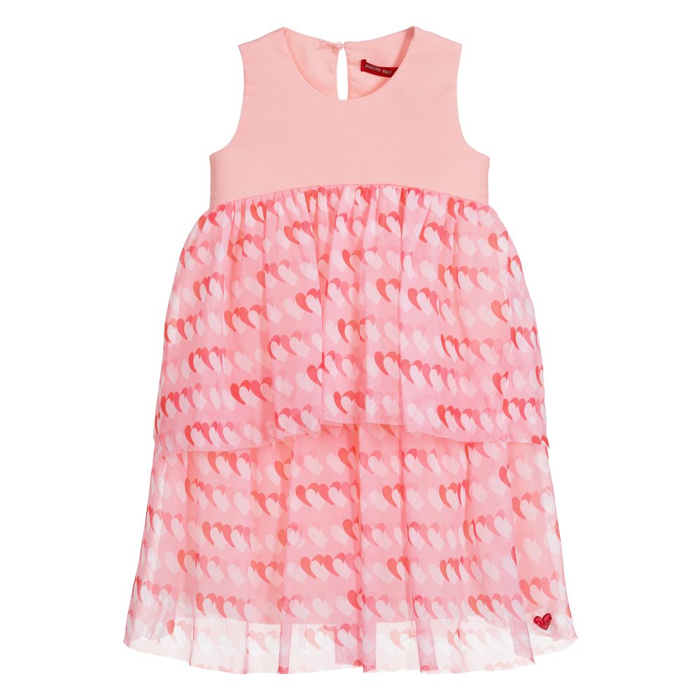 Agatha Ruiz de la Prada-Pink Hearts Tulle Dress | Childrensalon Outlet