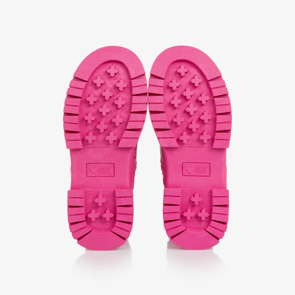 Agatha Ruiz de la Prada-Pink Metallic Lace Up Boots | Childrensalon Outlet