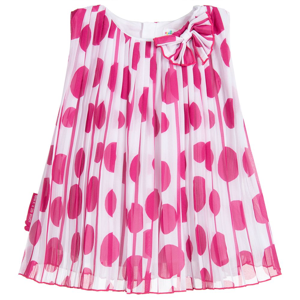 Agatha Ruiz de la Prada - Pink Polka Dot Chiffon Dress | Childrensalon