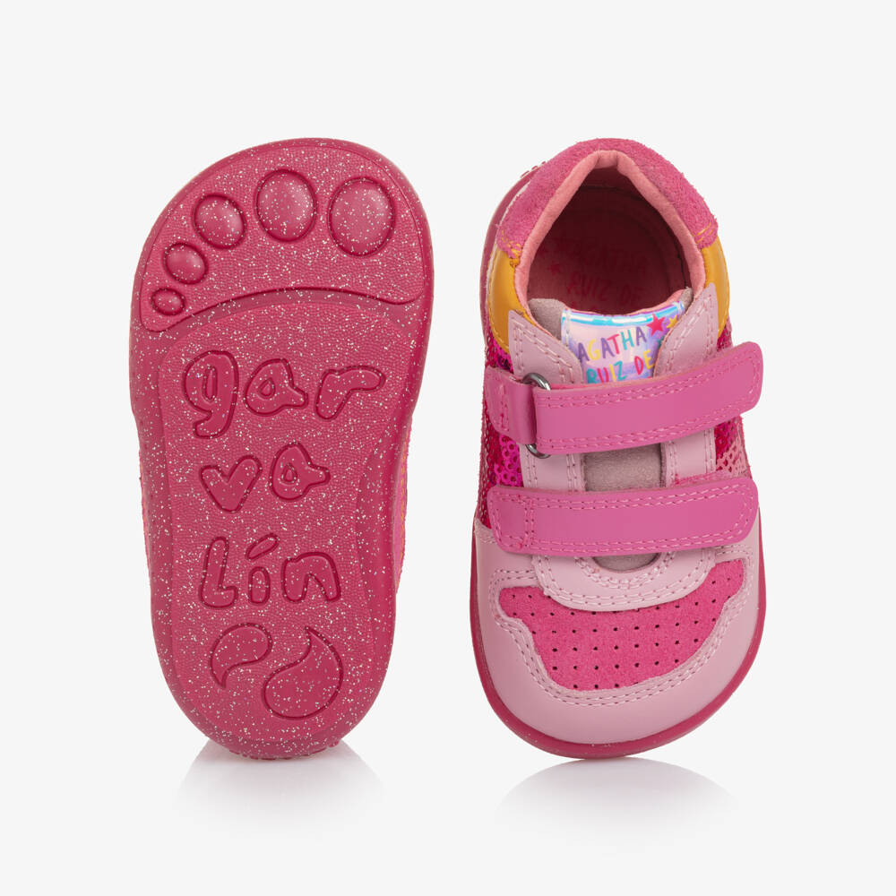 Agatha Ruiz de la Prada-Pink Sequin First Walkers | Childrensalon Outlet