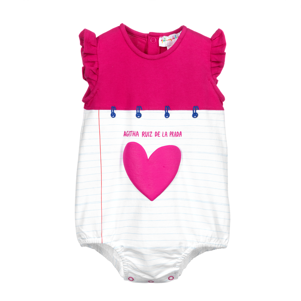 Agatha Ruiz de la Prada - Pink & White Baby Shortie | Childrensalon