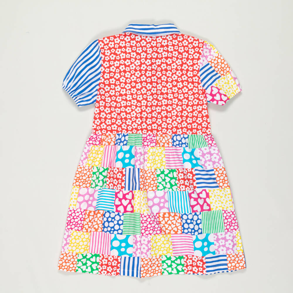 Agatha Ruiz de la Prada-Preloved Girls Blue & Red Multi-Pattern Cotton Dress (14 years) | Childrensalon Outlet