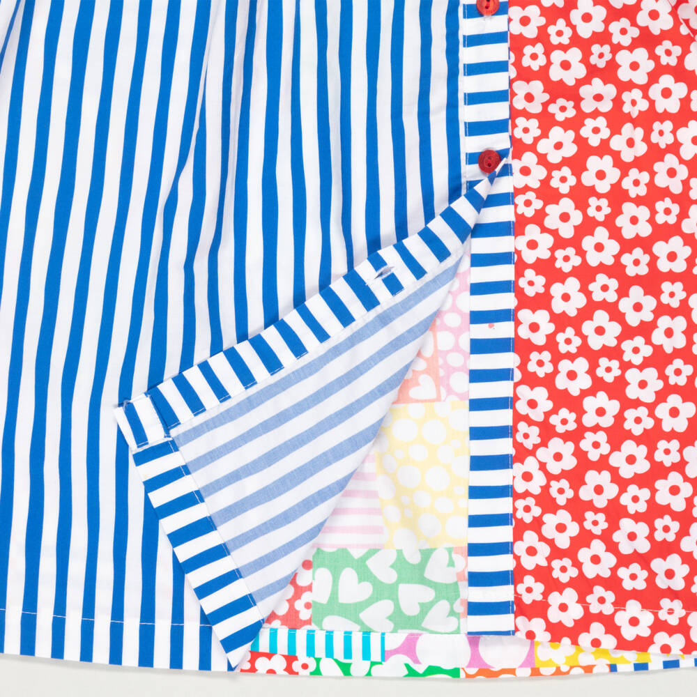 Agatha Ruiz de la Prada-Preloved Girls Blue & Red Multi-Pattern Cotton Dress (14 years) | Childrensalon Outlet