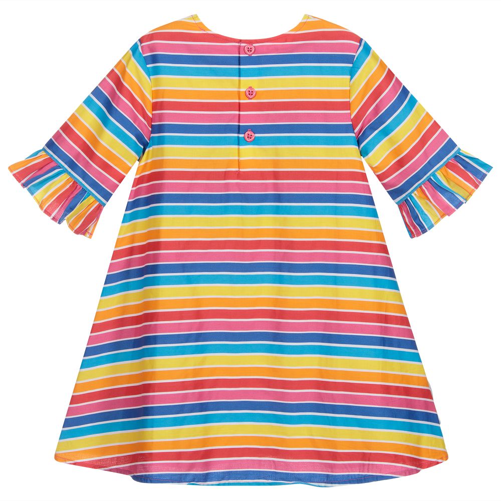 Agatha Ruiz de la Prada-Rainbow Stripe Cotton Dress | Childrensalon Outlet