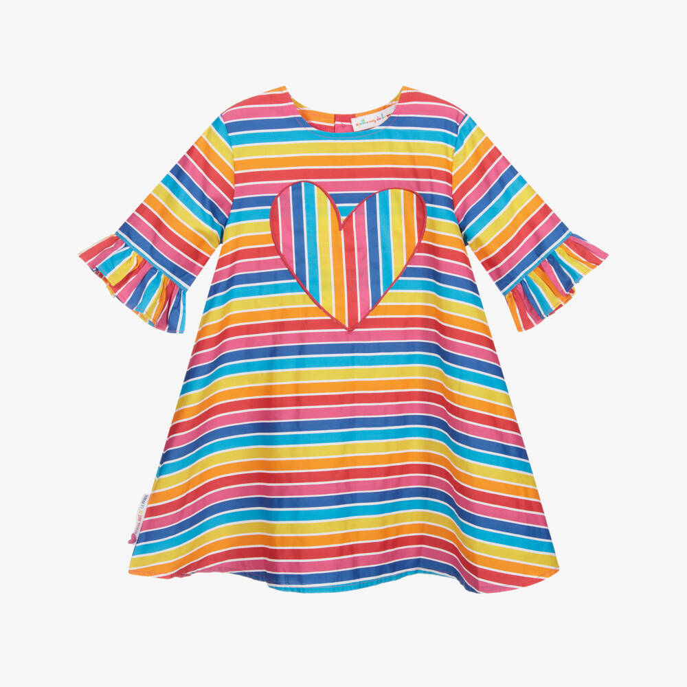 Agatha Ruiz de la Prada-Rainbow Stripe Cotton Dress | Childrensalon Outlet