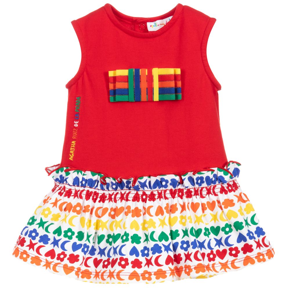Agatha Ruiz de la Prada - Red Cotton Dress Set | Childrensalon