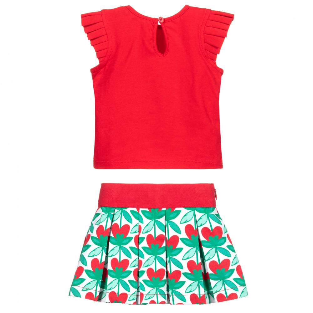 Agatha Ruiz de la Prada-Red Cotton Top & Skirt Set | Childrensalon Outlet