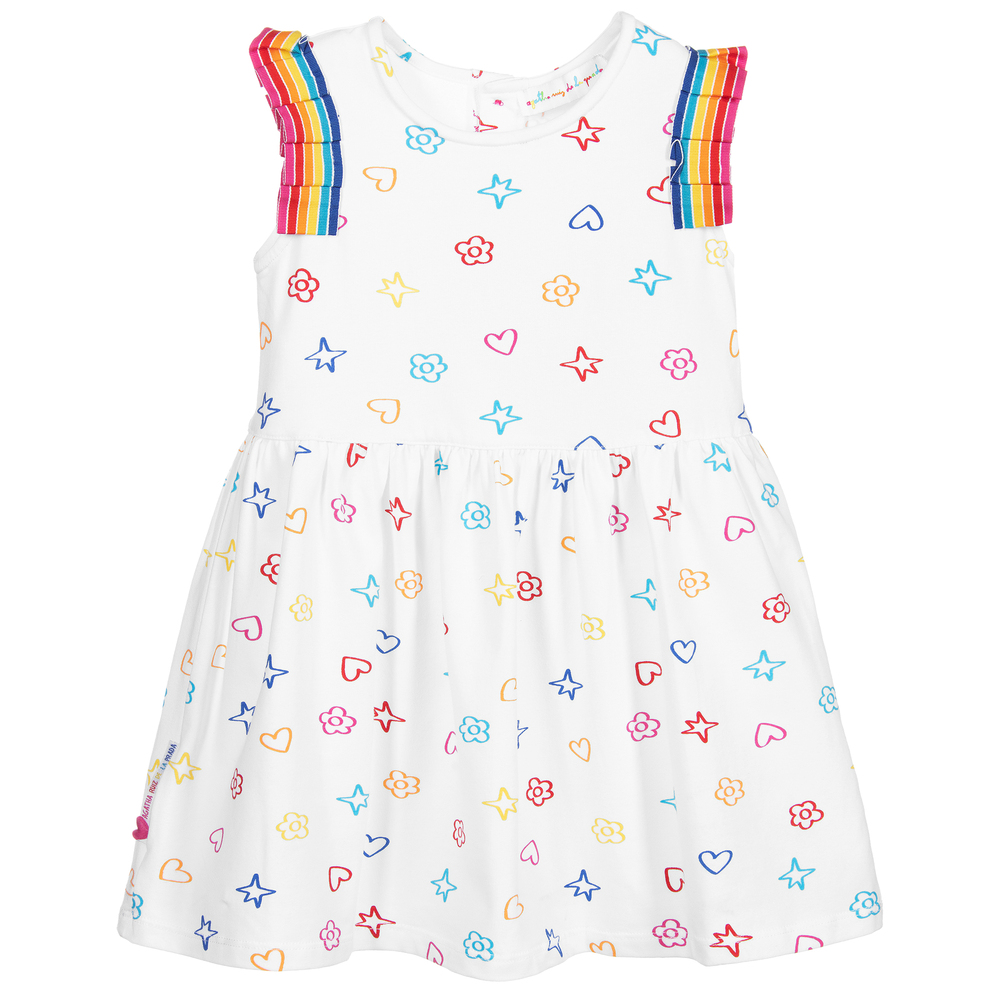 Agatha Ruiz de la Prada - Weißes Kleid aus Baumwolljersey | Childrensalon