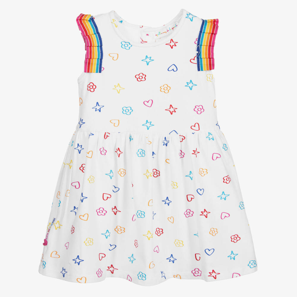 Agatha Ruiz de la Prada-White Cotton Jersey Dress | Childrensalon Outlet