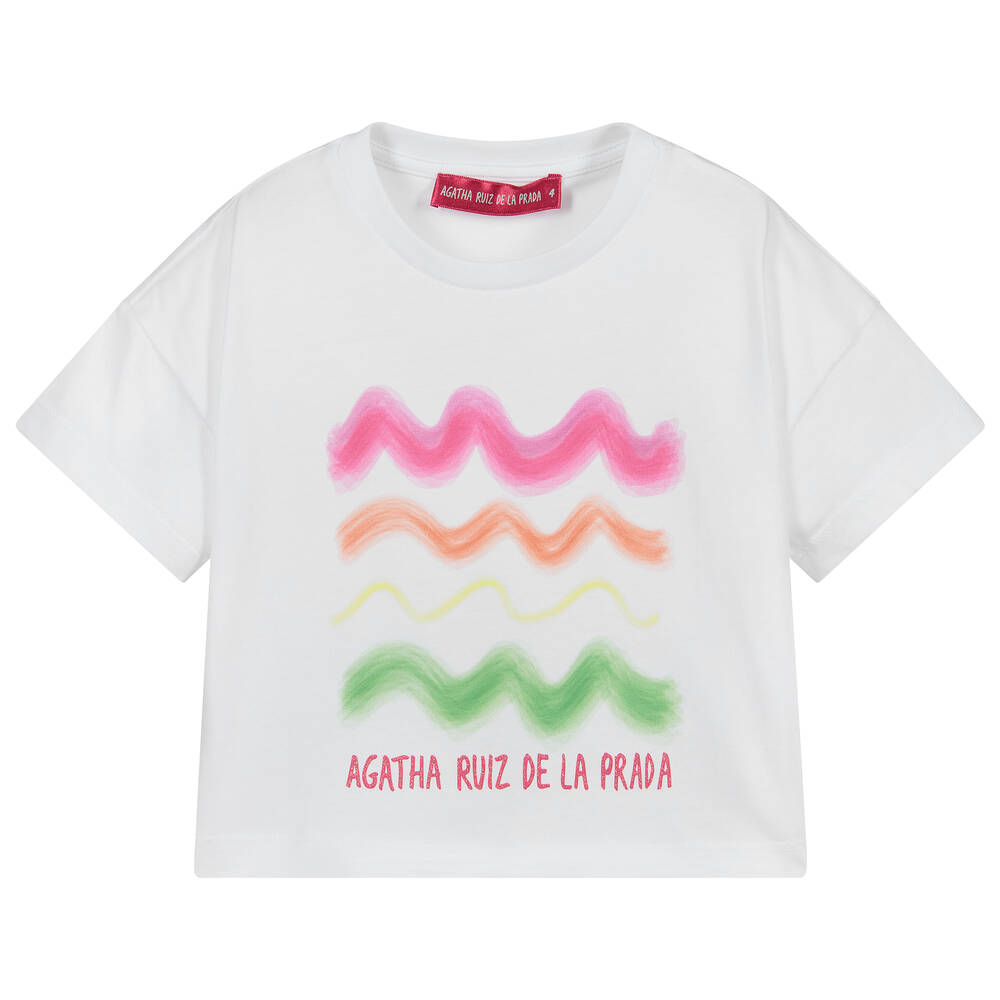 Agatha Ruiz de la Prada - Белая укороченная футболка | Childrensalon