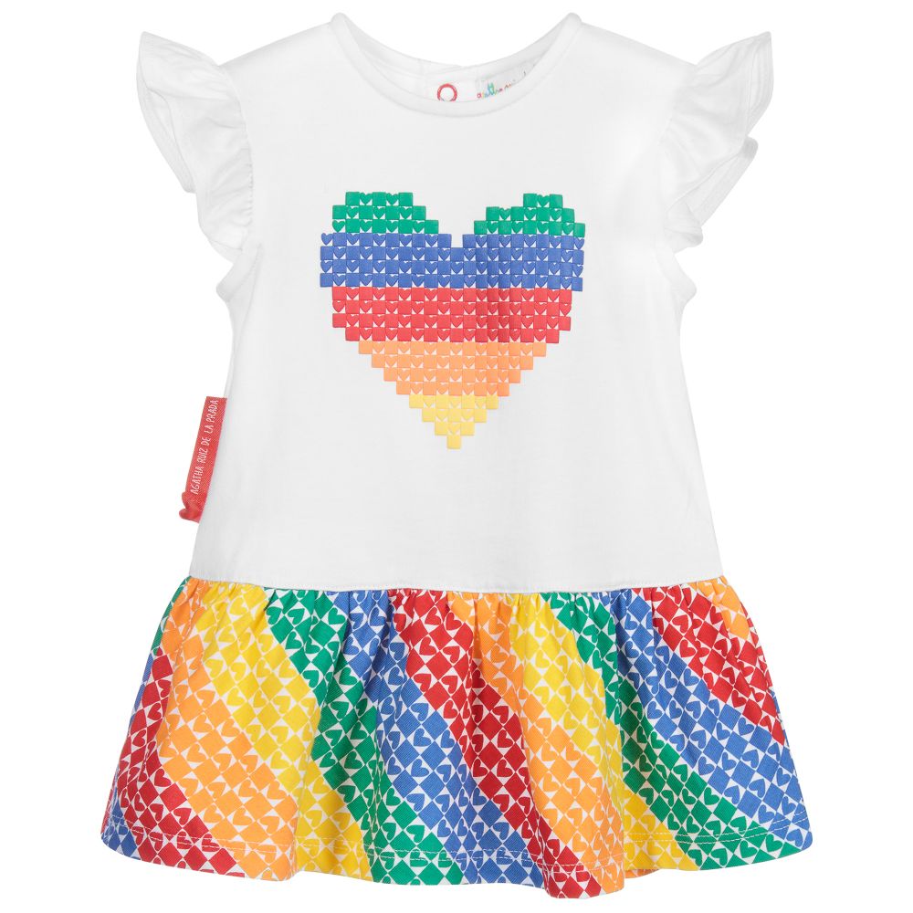 Agatha Ruiz de la Prada-White Heart Dress Set | Childrensalon Outlet
