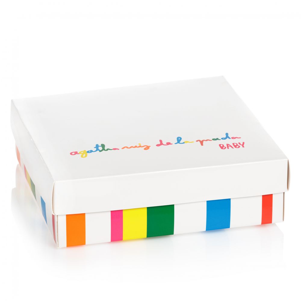 Agatha Ruiz de la Prada-White & Pink Cotton Babygrow | Childrensalon Outlet