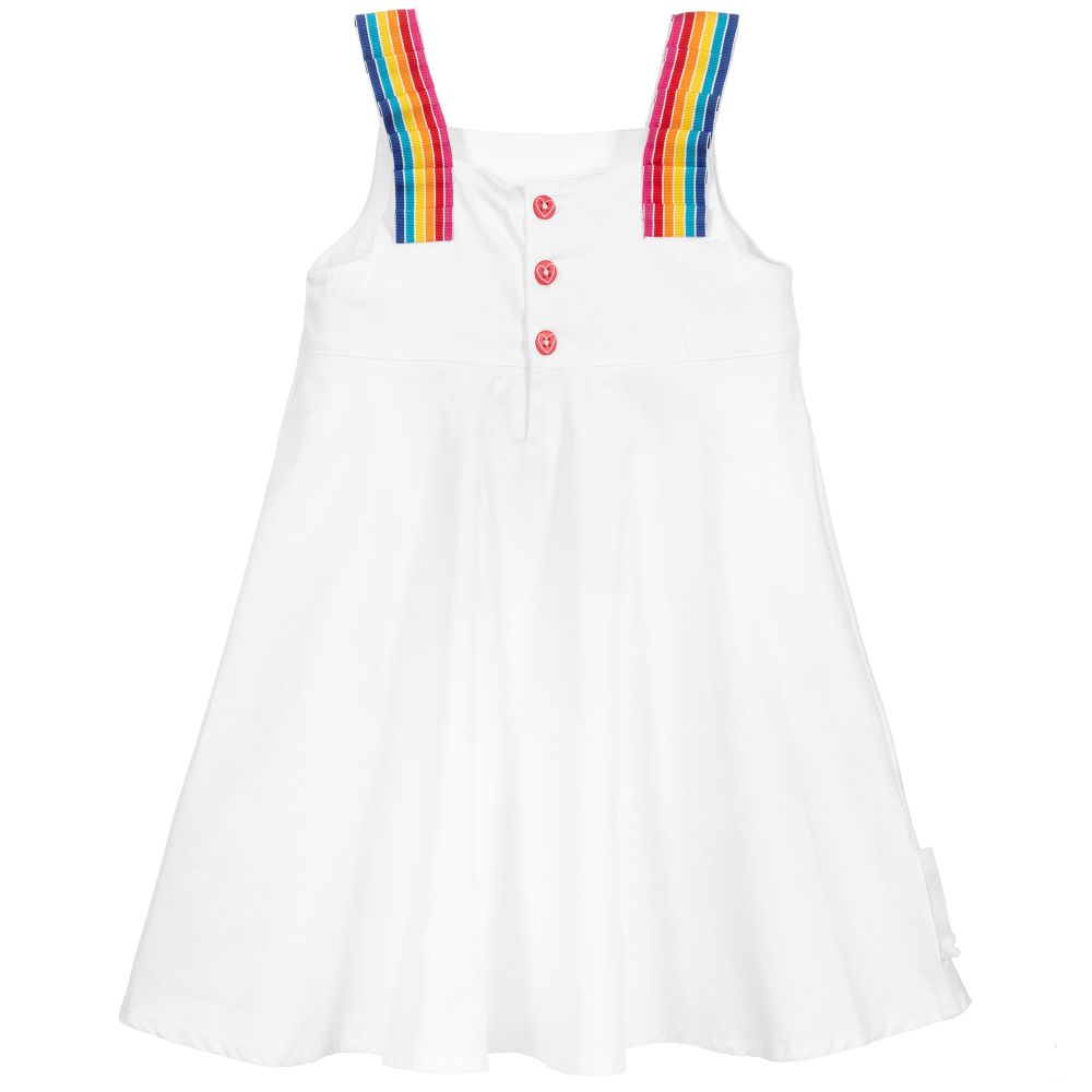 Agatha Ruiz de la Prada-White Rainbow Heart Dress | Childrensalon Outlet