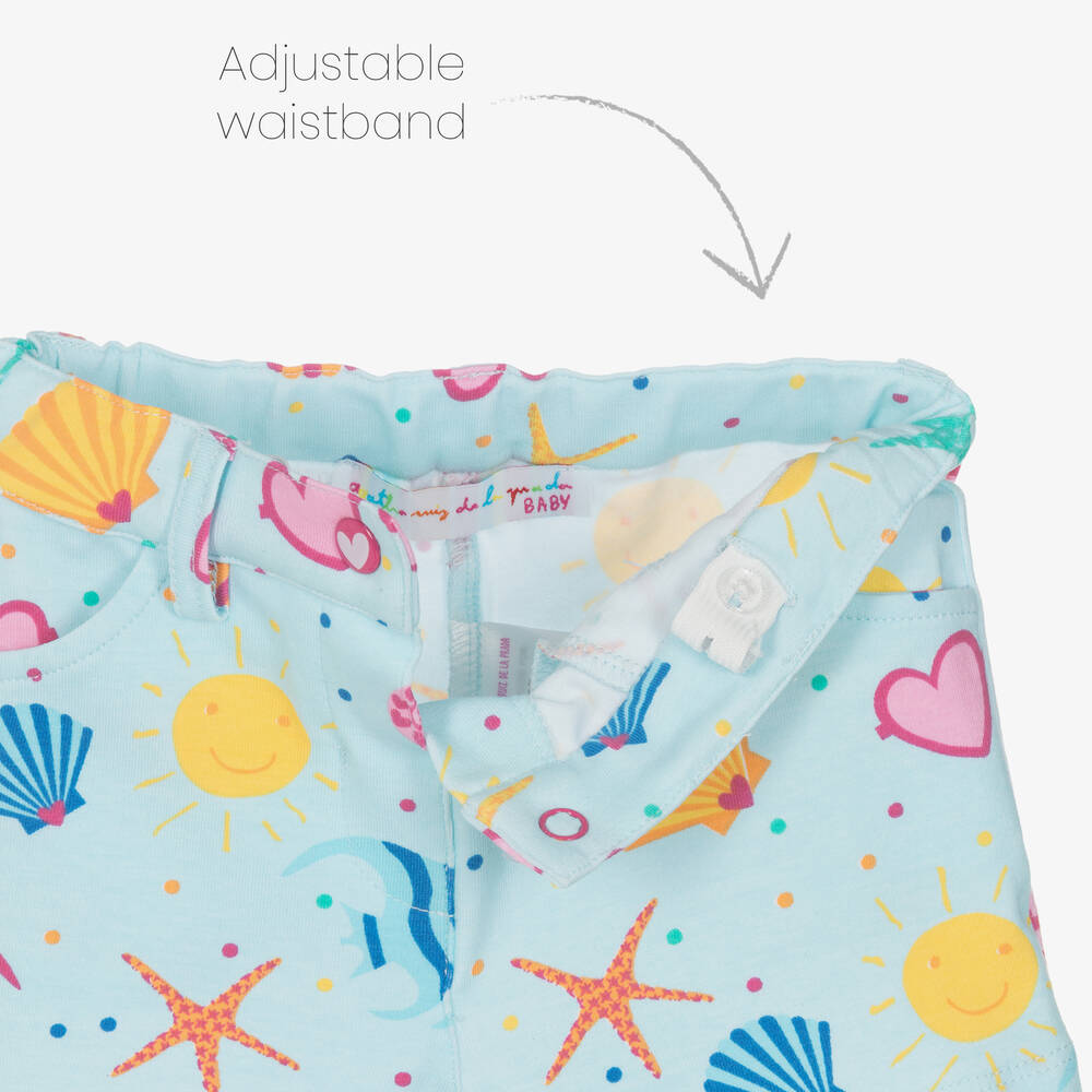 Agatha Ruiz de la Prada-طقم شورت قطن جيرسي لون أبيض للبنات | Childrensalon Outlet