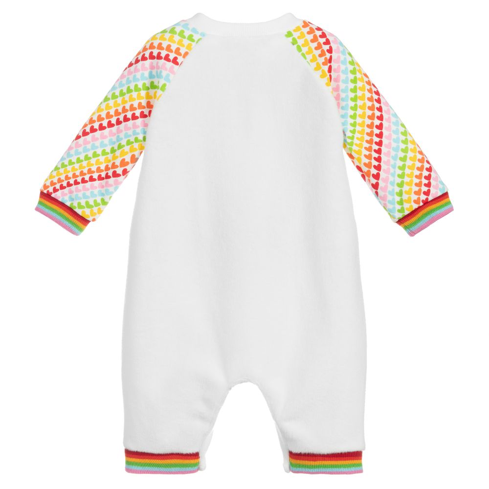 Agatha Ruiz de la Prada-White Velour Babysuit | Childrensalon Outlet