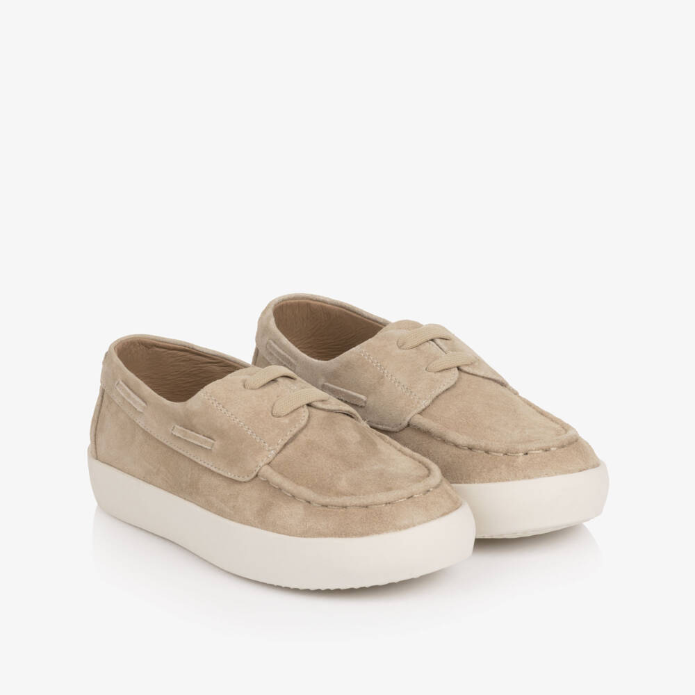 Age of Innocence-Boys Beige Suede Leather Shoes | Childrensalon Outlet