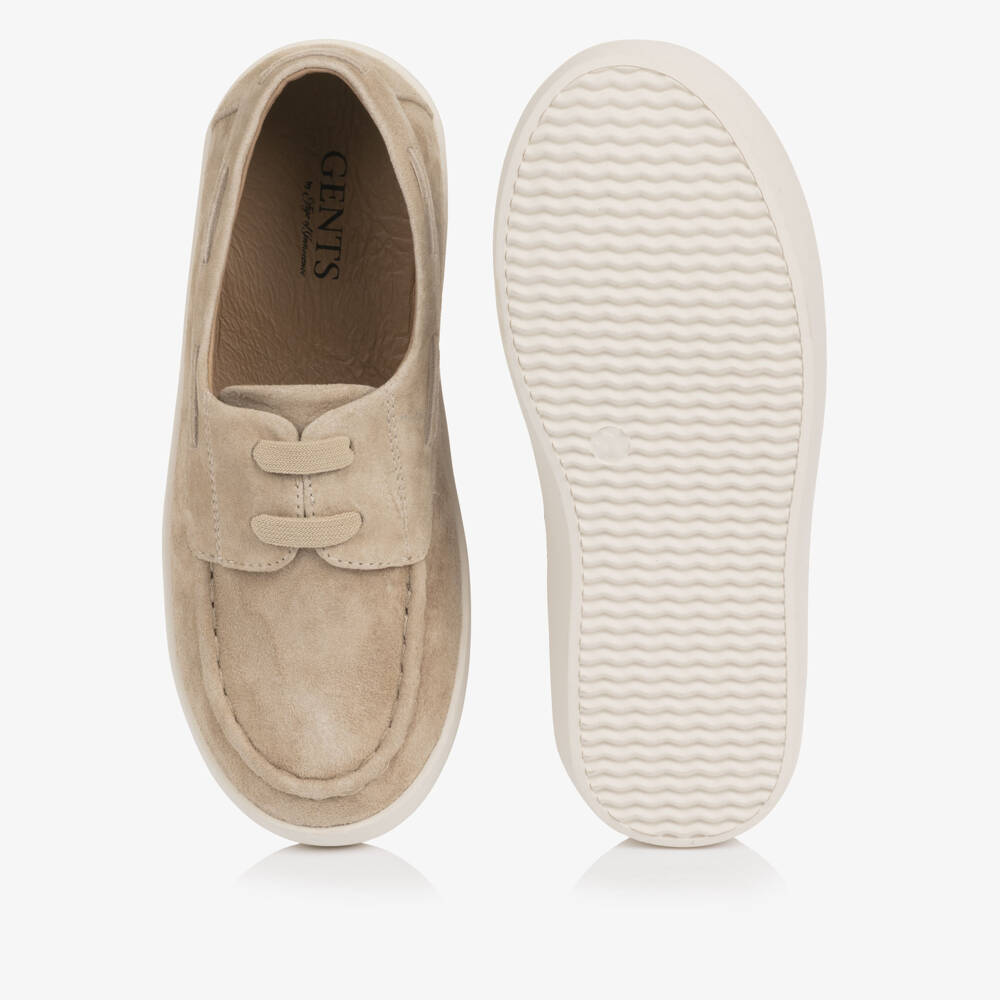 Age of Innocence-Boys Beige Suede Leather Shoes | Childrensalon Outlet