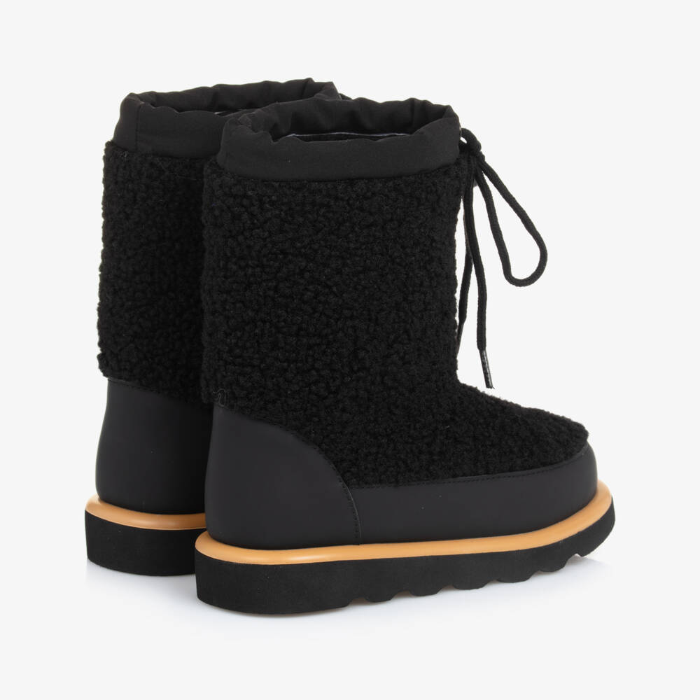 Age of Innocence-Boys Black Bouclé Winter Boots | Childrensalon Outlet