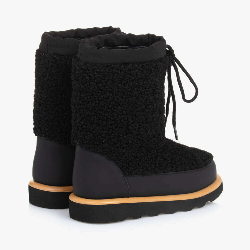 Age of Innocence-Boys Black Bouclé Winter Boots | Childrensalon Outlet
