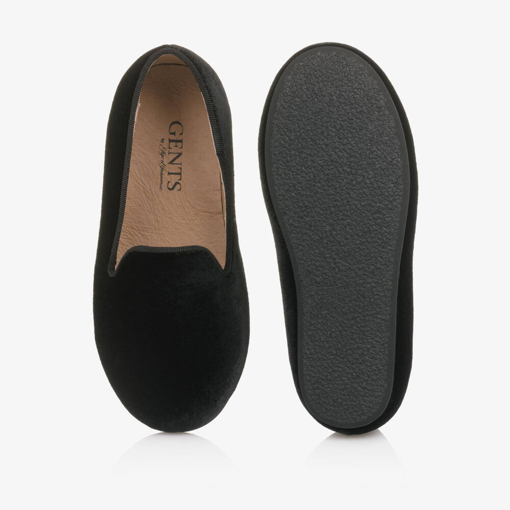 Age of Innocence-Boys Black Velvet Slip-On Loafers | Childrensalon Outlet