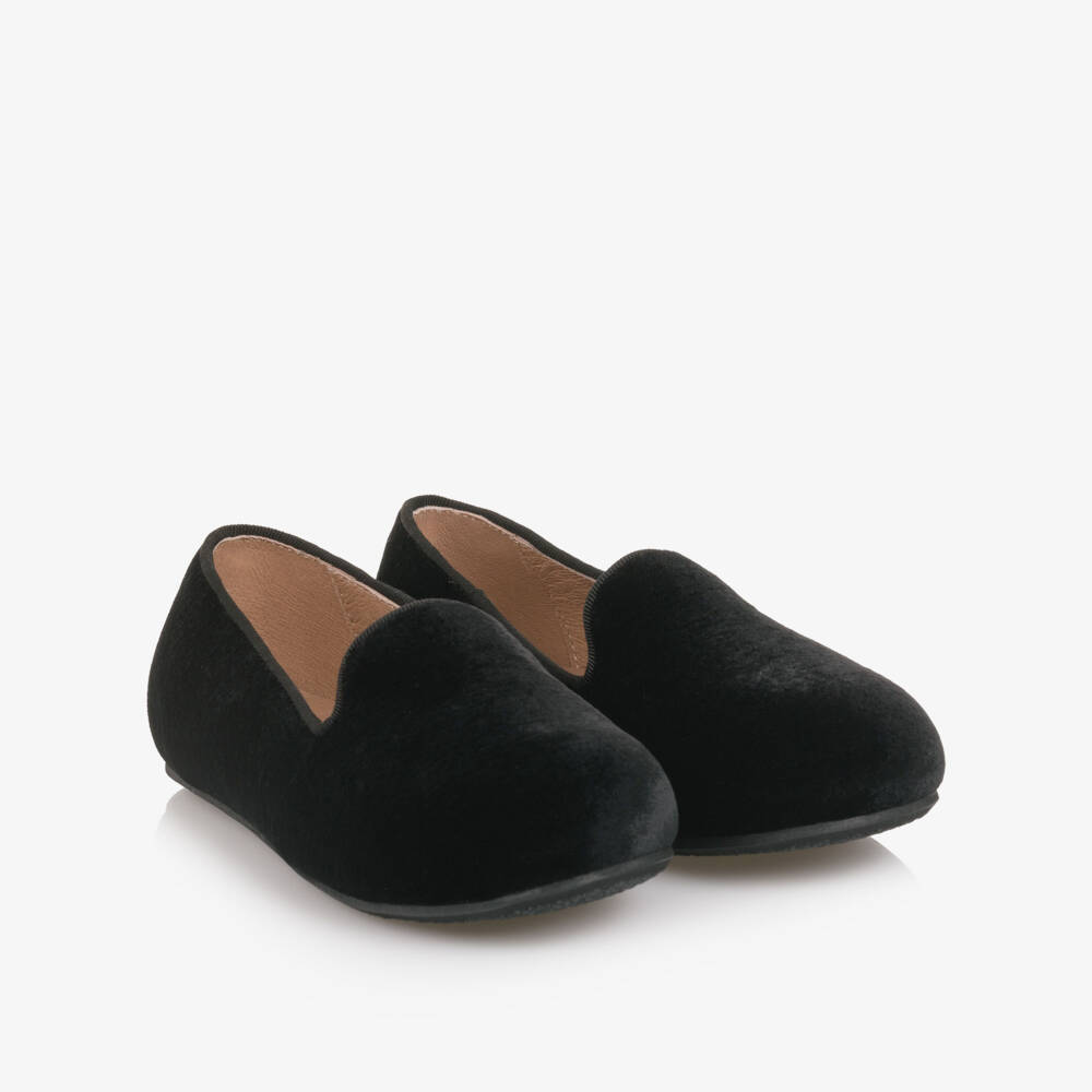 Age of Innocence-Boys Black Velvet Slip-On Loafers | Childrensalon Outlet